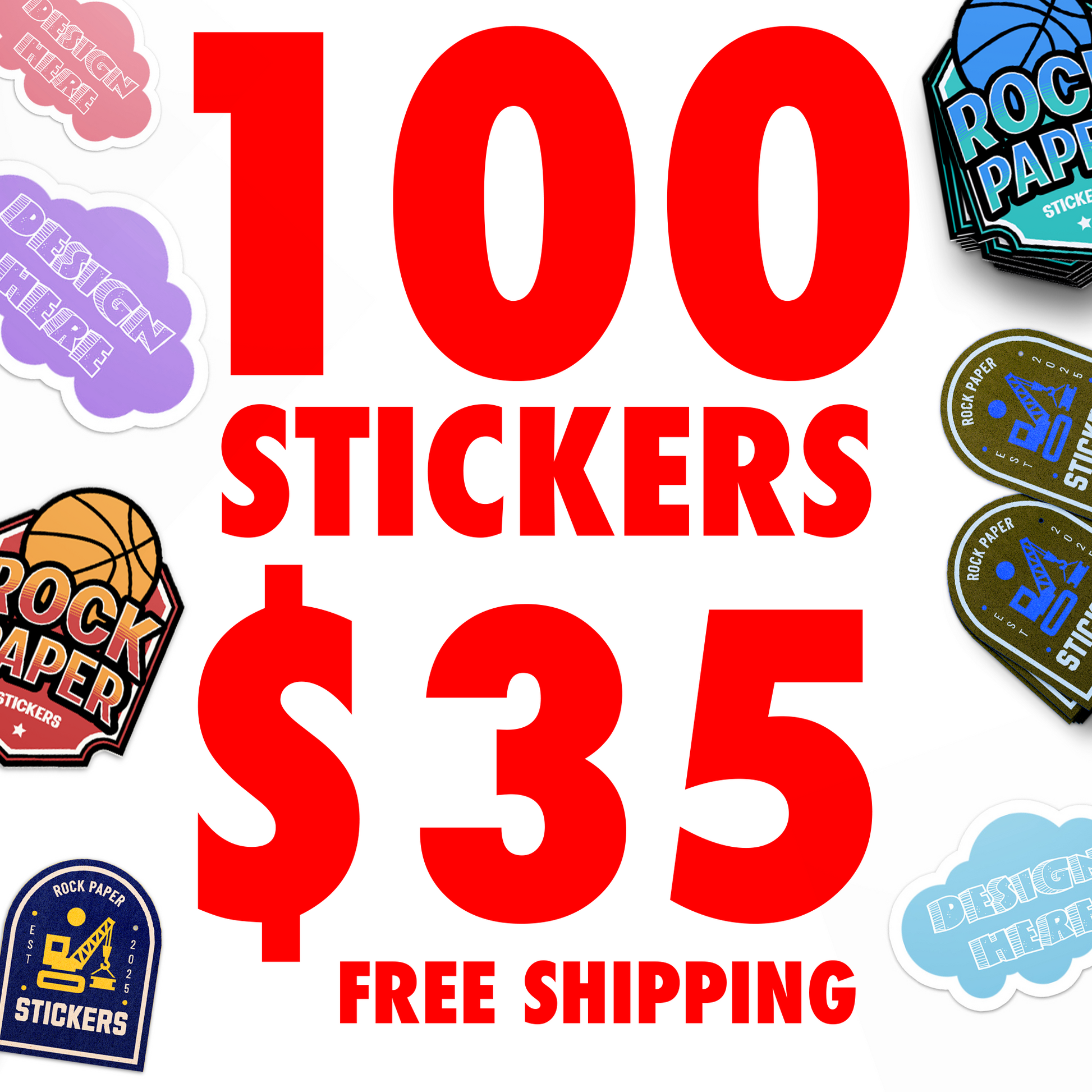 100 stickers for $35